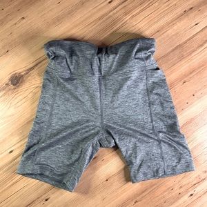 Grey Athletic Biker Fitted Shorts
